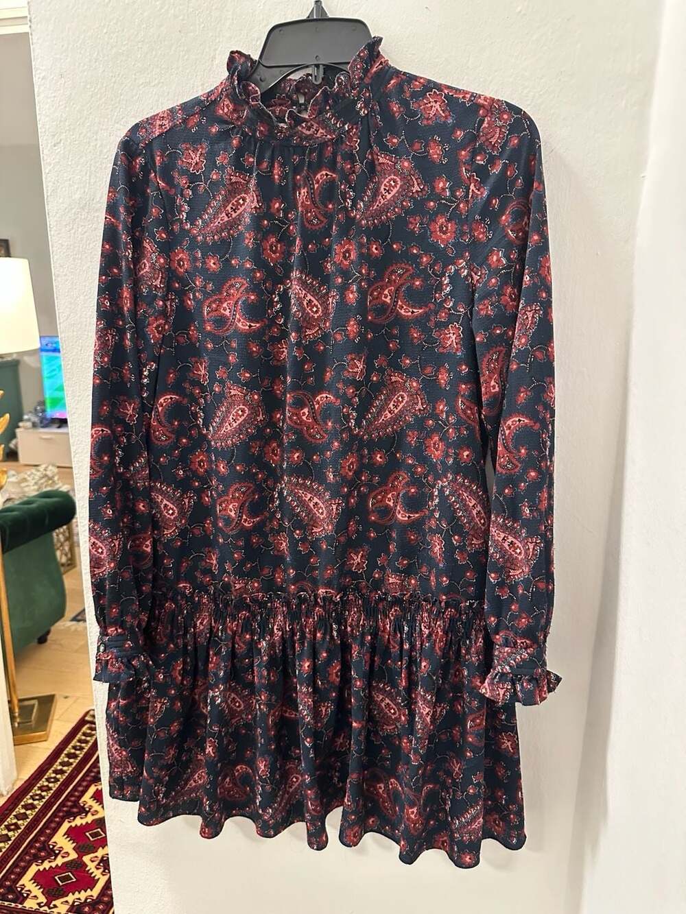 La Vie Rebecca Taylor Madeline Paisley Crepe Mini Dress